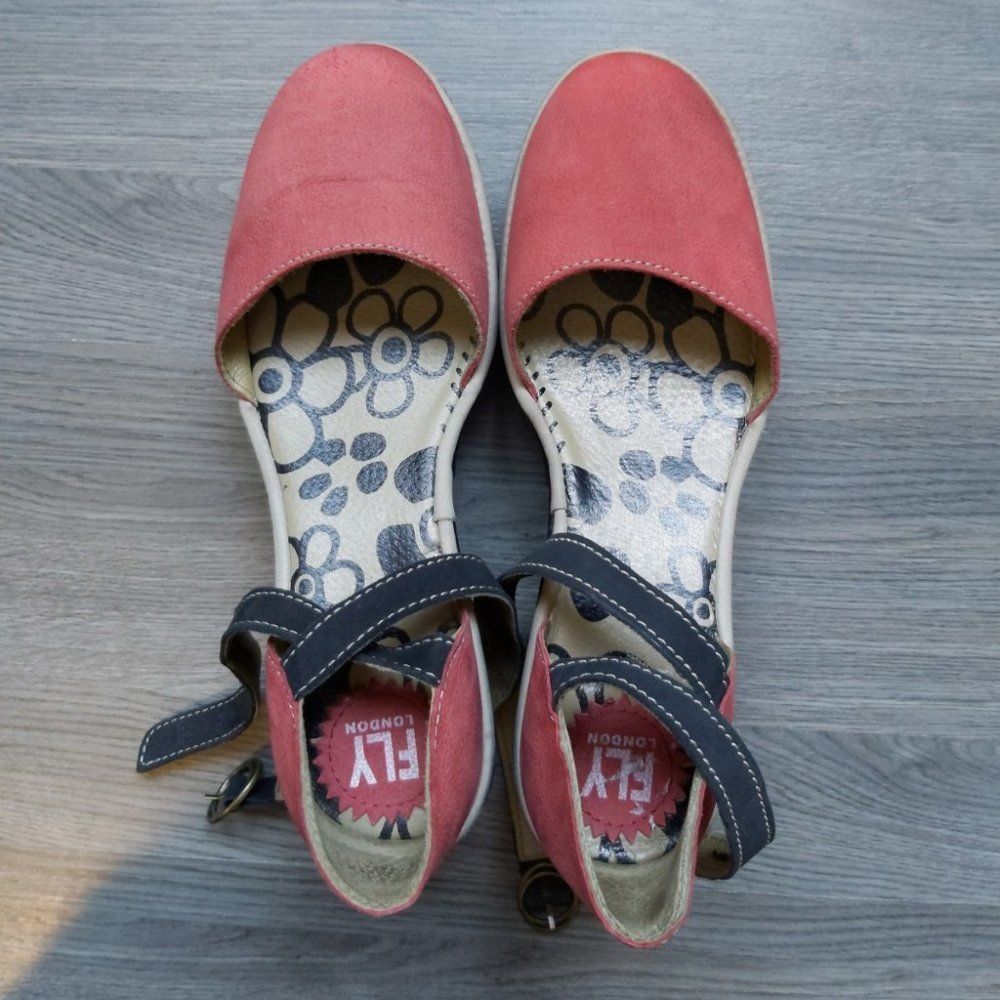 Fly London Suede Mary Janes Size 39
